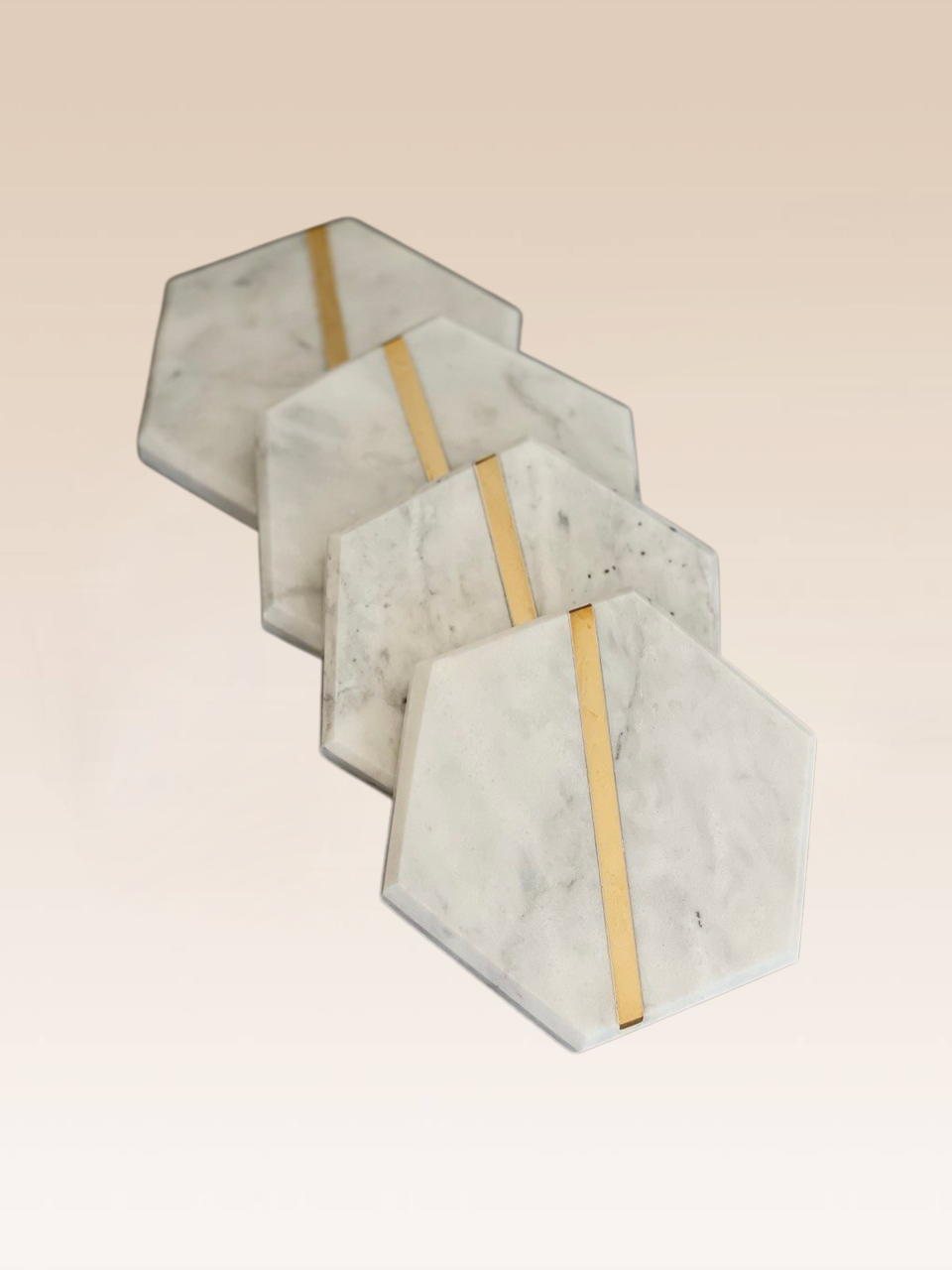 Hexa Oro Marble Coasters