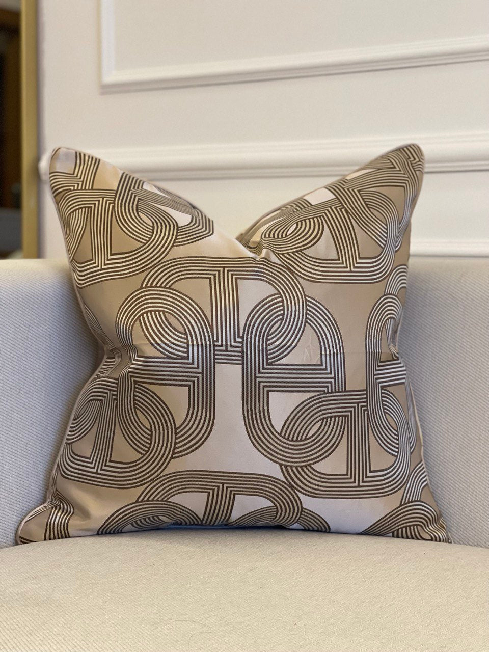 Athena cushion cover (silky gold satin)