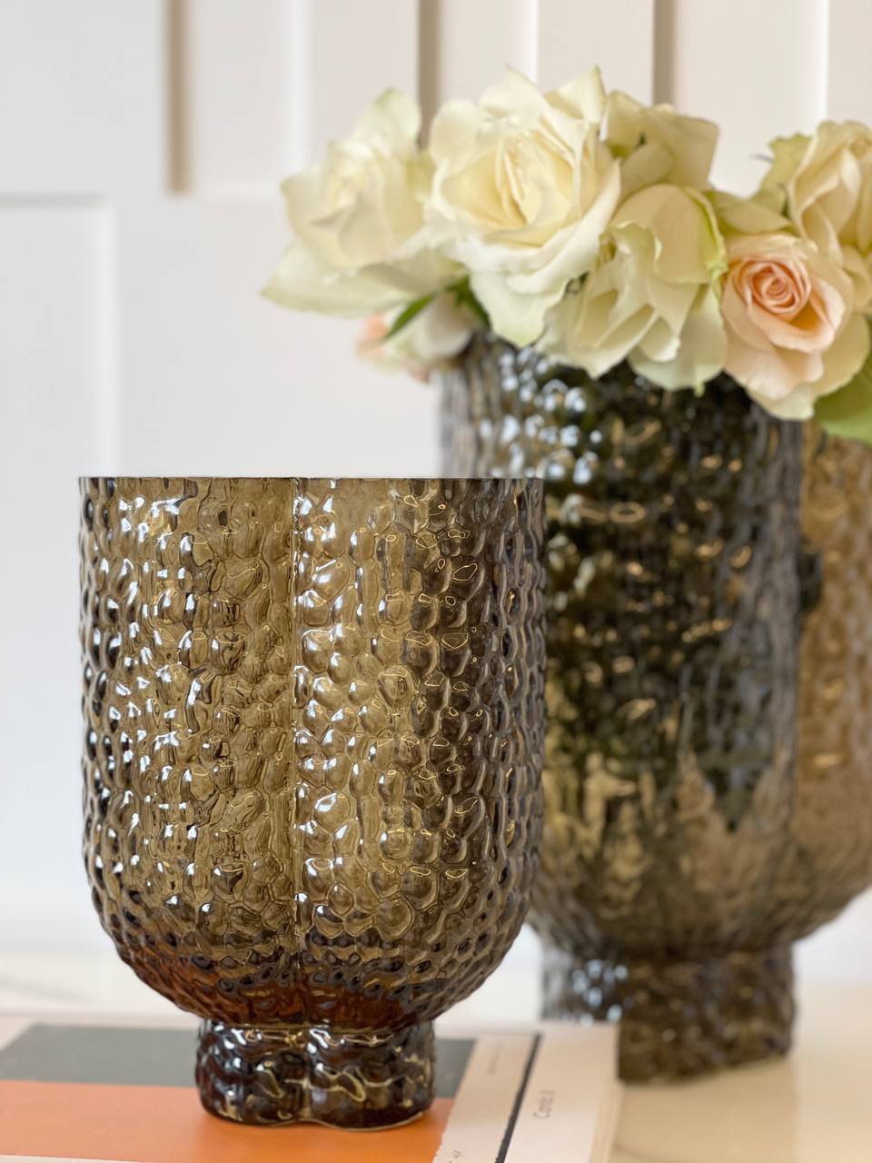 Coral trio vase